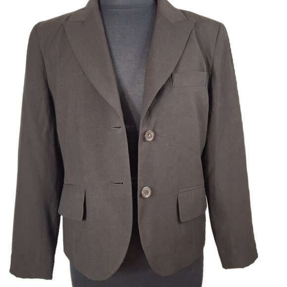 Michael Kors Womans Business Career Suit Blazer Jacket Sz 12 Matte Brown Fitted - Picture 4 of 16